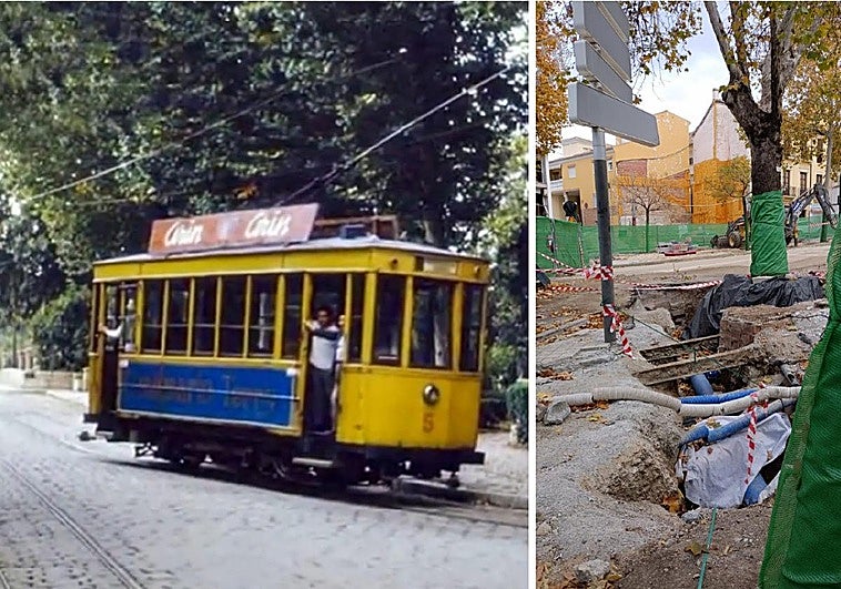 Afloran las vías del antiguo tranvía en las obras de la Avenida Cervantes